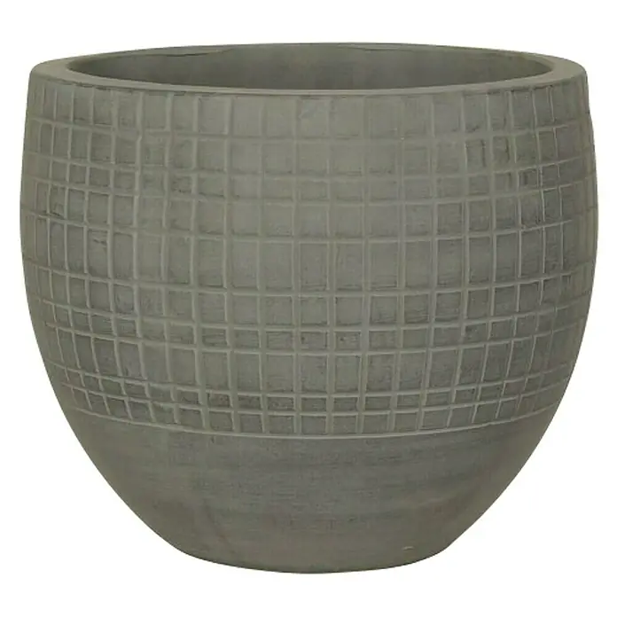 Okrugla tegla za cvijeće - Vanjska dimenzija (ø x V): 35 x 41 cm, prirodni materijali, Smeđe boje - Pogled sprijeda