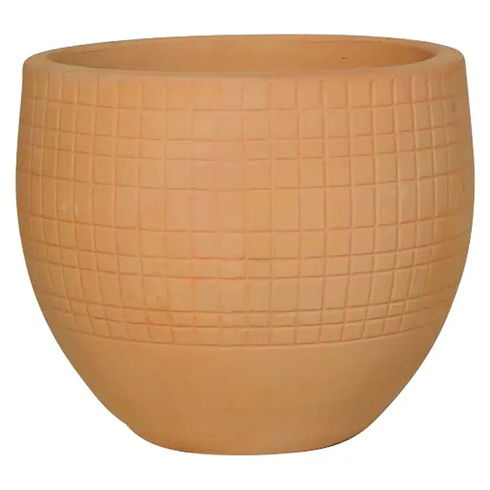 Okrugla tegla za cvijeće - Vanjska dimenzija (ø x V): 35 x 41 cm, prirodni materijali, Terakota - Pogled sprijeda