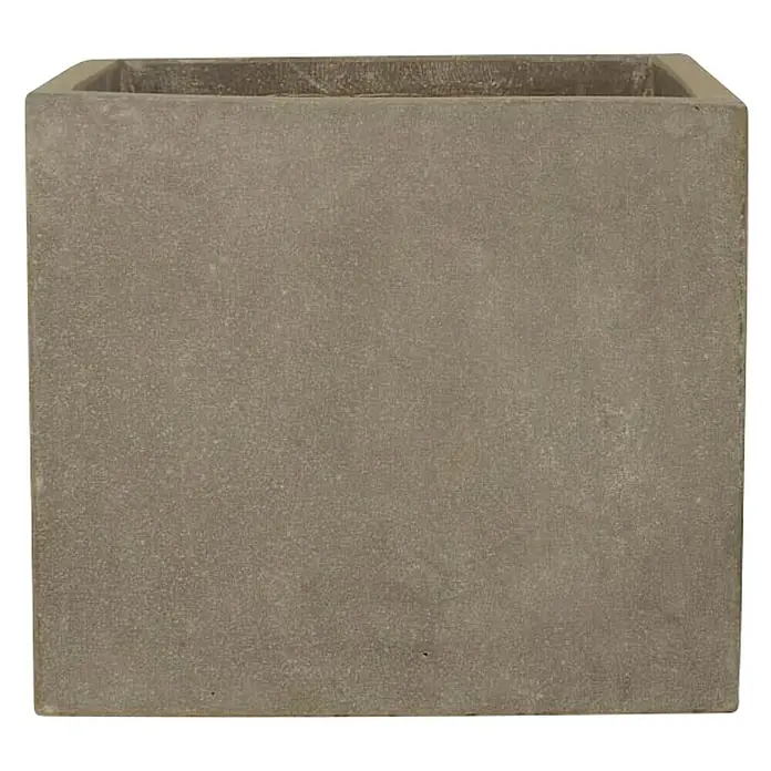 Plastična žardinjera - Vanjska dimenzija (D x Š x V): 41 x 41 x 36 cm, Beton, Svijetlosive boje - Pogled sprijeda