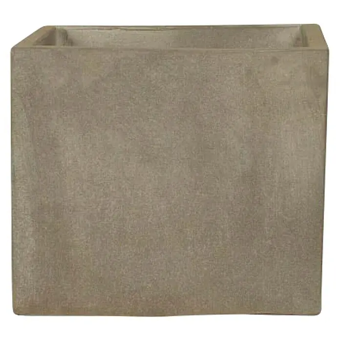 Plastična žardinjera - Vanjska dimenzija (D x Š x V): 33 x 33 x 28 cm, Beton, Svijetlosive boje - Pogled sprijeda