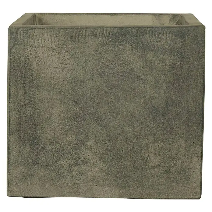 Plastična žardinjera - Vanjska dimenzija (D x Š x V): 41 x 41 x 36 cm, Beton, Tamnosive boje - Pogled sprijeda