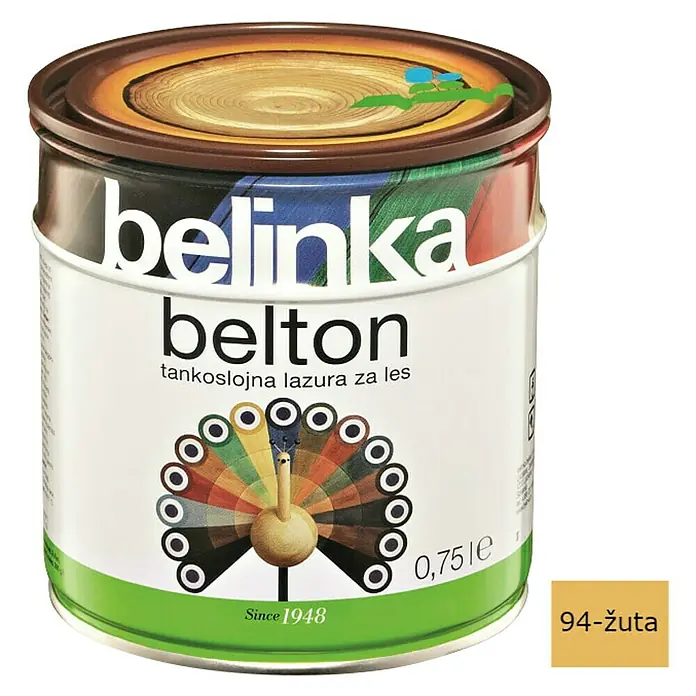 Lazura za zaštitu drva Belinka Belton - Boja: Žute boje, 750 ml - Pogled sprijeda