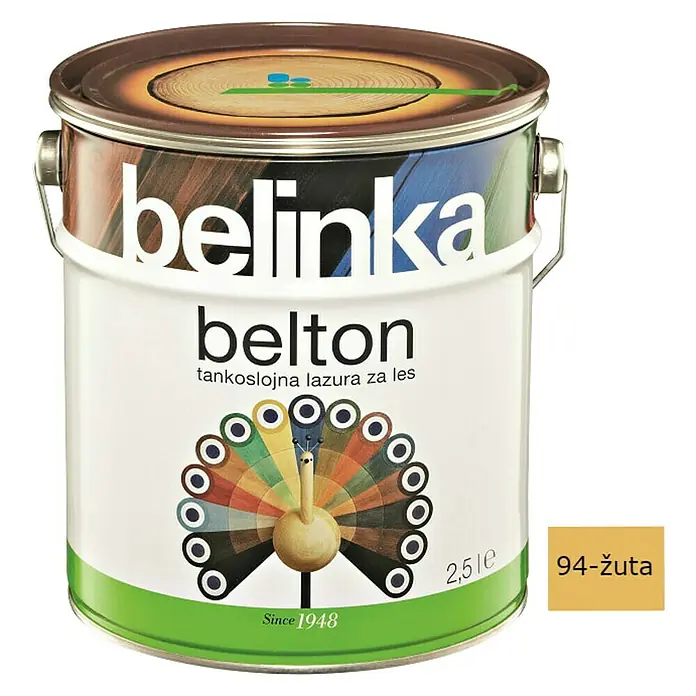 Lazura za zaštitu drva Belinka Belton - Boja: Žute boje, 2,5 l - Pogled sprijeda
