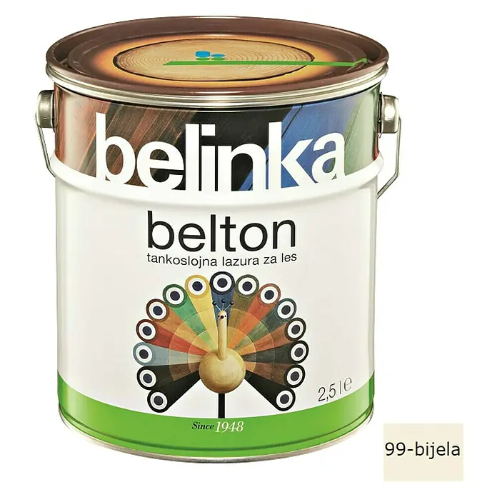 Lazura za zaštitu drva Belinka Belton - Boja: Bijele boje, 2,5 l - Pogled sprijeda
