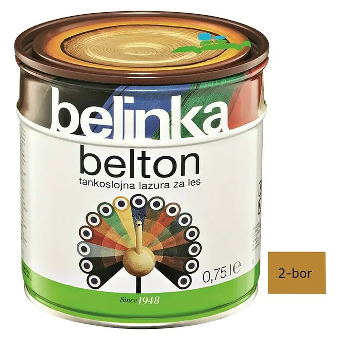 Lazura za zaštitu drva Belinka Belton - Boja: Bor, 750 ml - Pogled sprijeda