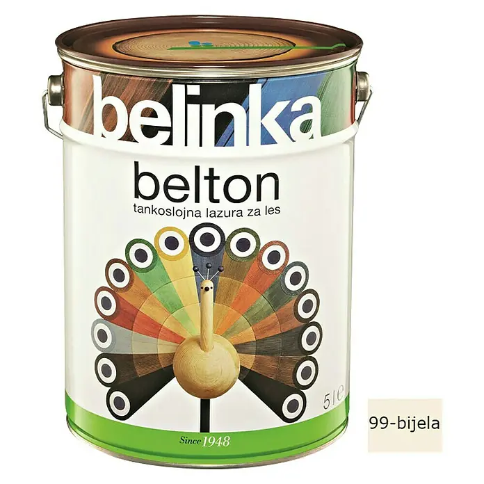 Lazura za zaštitu drva Belinka Belton - Boja: Bijele boje, 5 l - Pogled sprijeda