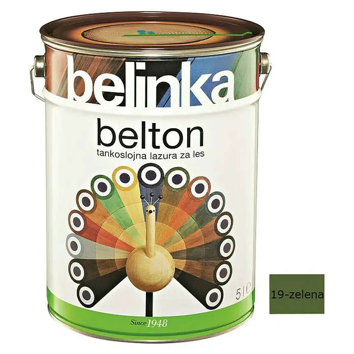 Lazura za zaštitu drva Belinka Belton - Boja: Zelene boje, 5 l - Pogled sprijeda
