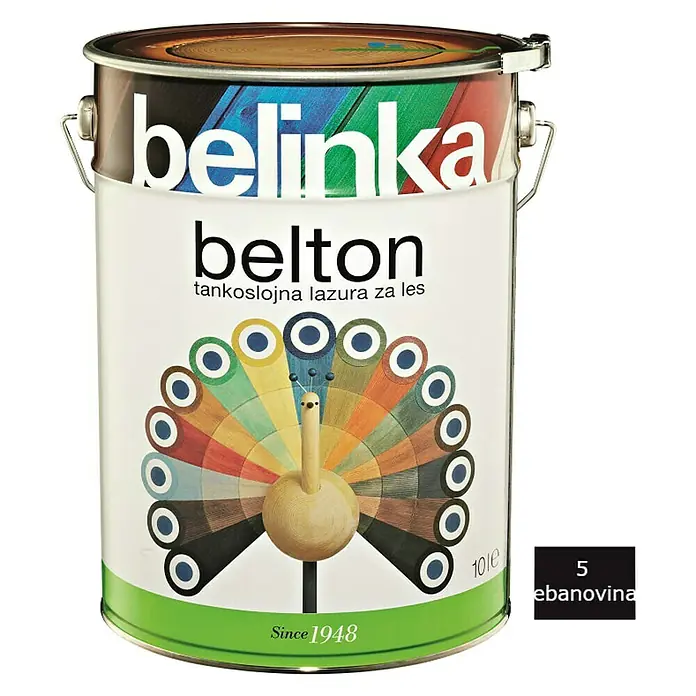Lazura za zaštitu drva Belinka Belton - Boja: Ebanovina, 10 l - Pogled sprijeda