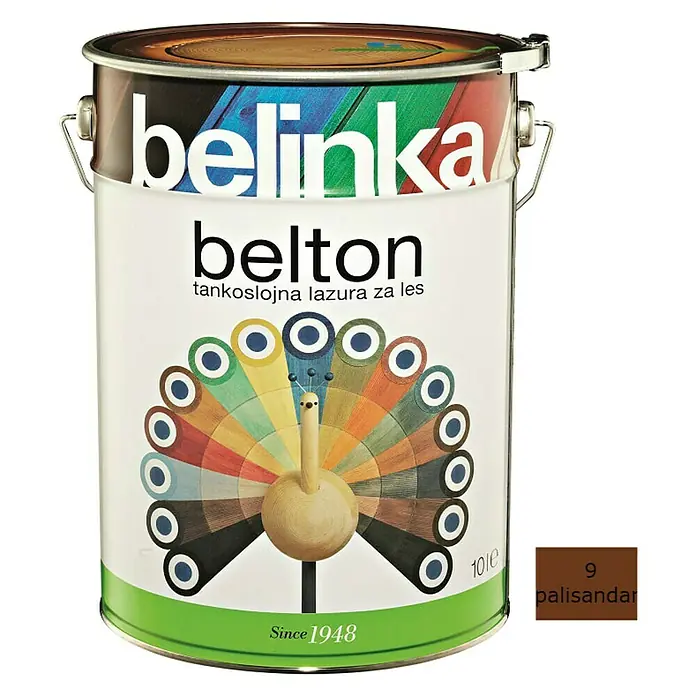 Lazura za zaštitu drva Belinka Belton - Boja: Palisandrovina, 10 l - Pogled sprijeda