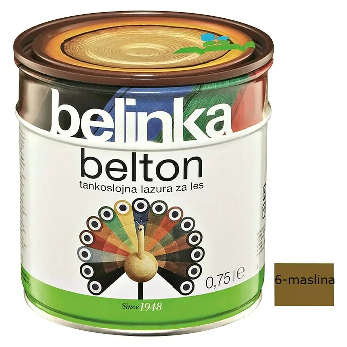 Lazura za zaštitu drva Belinka Belton - Boja: Maslinasto siva, 750 ml - Pogled sprijeda