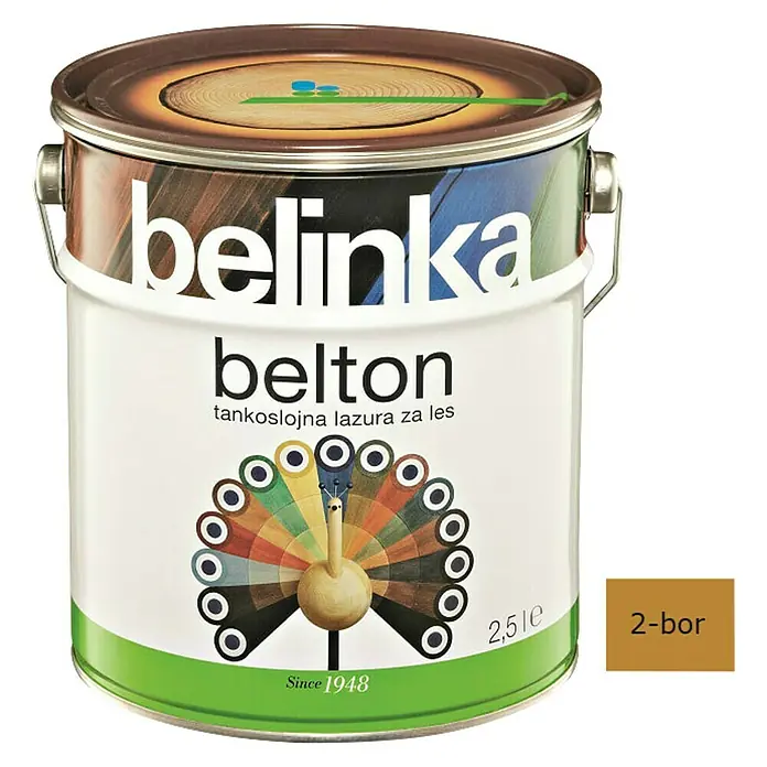 Lazura za zaštitu drva Belinka Belton - Boja: Bor, 2,5 l - Pogled sprijeda