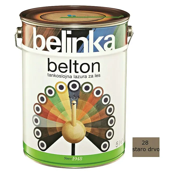 Lazura za zaštitu drva Belinka Belton - Boja: Staro drvo, 5 l - Pogled sprijeda