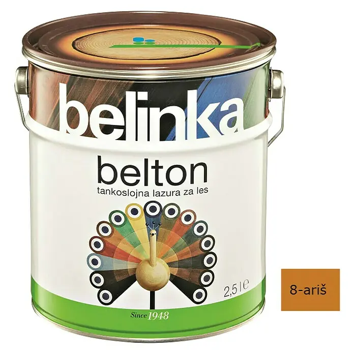 Lazura za zaštitu drva Belinka Belton - Boja: Ariš, 2,5 l - Pogled sprijeda