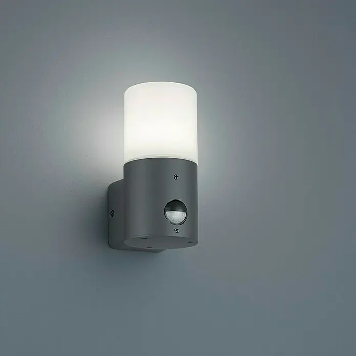 Trio Leuchten Vanjska svjetiljka sa senzorom Hoosic - 28 W, D x Š x V: 11,8 x 8,5 x 17,5 cm, Antracit, Opal, Neutralno bijelo - Živopisni prikaz