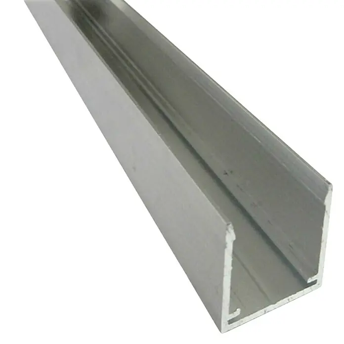 Završni profil U16 za PC ploče, 3000 mm - Sive boje, Materijal: Aluminij - Dijagonalni pogled