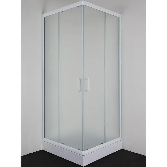 Kutna tuš kabina Roma - D x Š x V: 90 x 90 x 190 cm, Debljina: 5 mm, Bijele boje - Živopisni prikaz