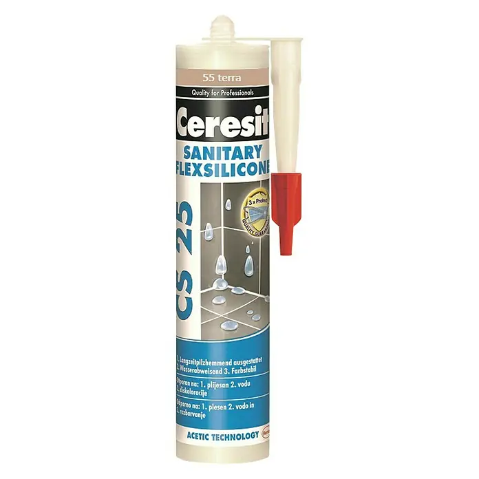 Ceresit Sanitarni silikon - Boja: Terra, Sadržaj: 280 ml - Pogled sprijeda