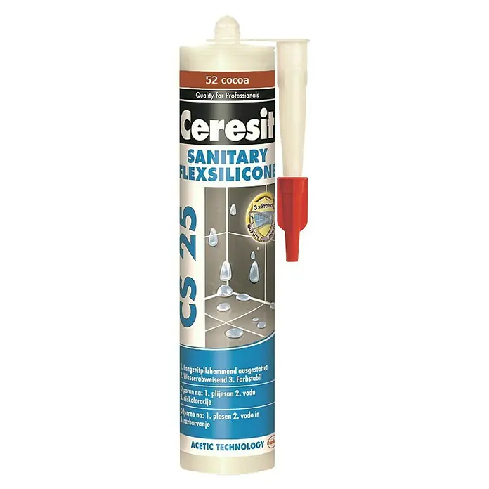 Ceresit Sanitarni silikon - Boja: Cocoa, Sadržaj: 280 ml - Pogled sprijeda