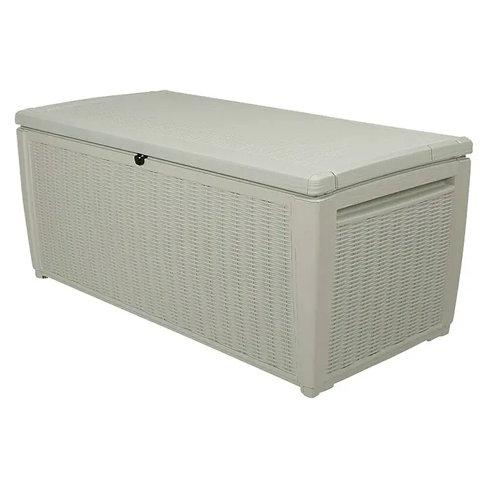 Keter Vrtna kutija za pohranu Pool Box - D x Š x V: 145 x 73 x 64 cm, Bijele boje - Dijagonalni pogled