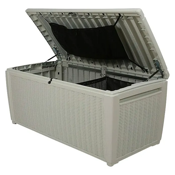 Keter Vrtna kutija za pohranu Pool Box - D x Š x V: 145 x 73 x 64 cm, Bijele boje - Dijagonalni pogled