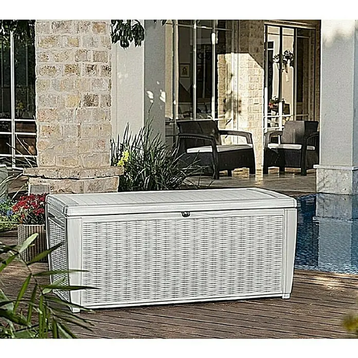 Keter Vrtna kutija za pohranu Pool Box - D x Š x V: 145 x 73 x 64 cm, Bijele boje - Živopisni prikaz