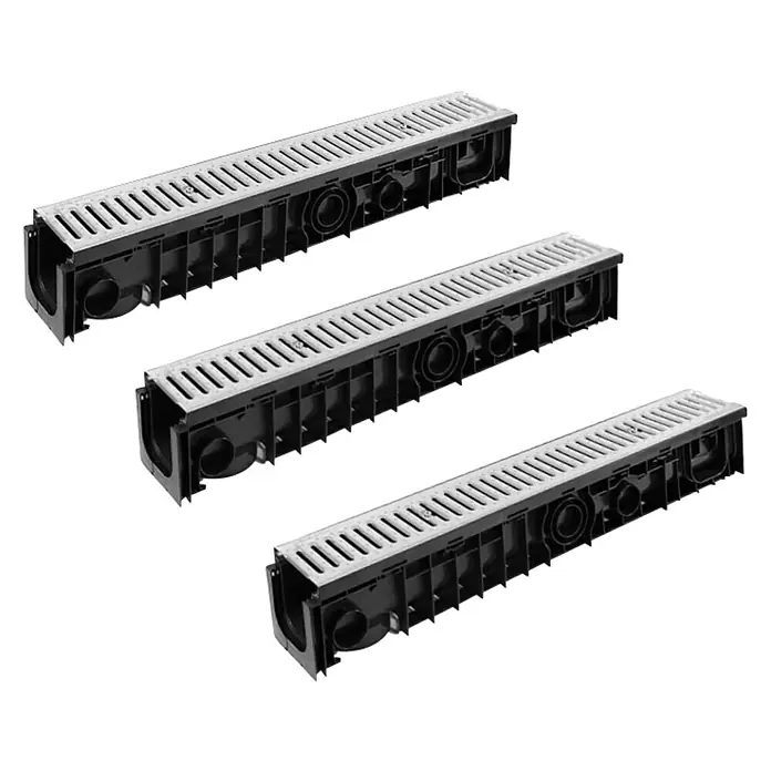 Kanalica za odvod vode SET 3 m - D x Š x V: 100 x 12,5 x 7 cm - Dijagonalni pogled