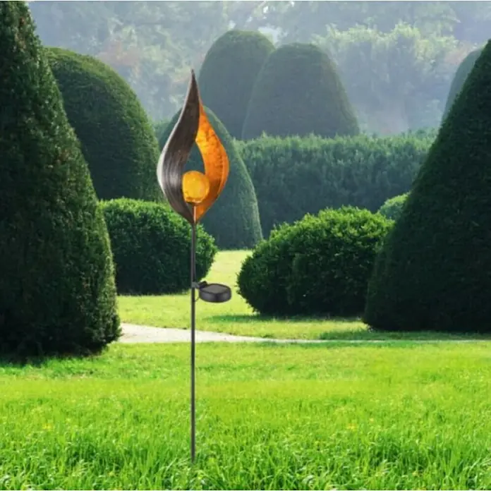 Globo LED-Solar-Dekoleuchte - L x B x H: 17,5 x 6 x 90 cm, Bronze, Klar - Stimmungsaufnahme