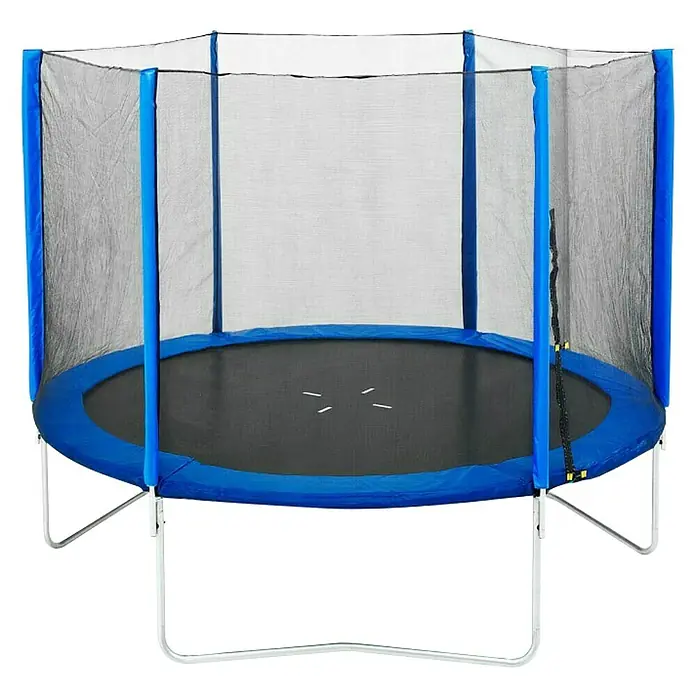 Trampolin sa zaštitnom mrežom - Promjer: 305 cm, Broj nožica: 3 Kom., Opteretivost: 150 kg - Pogled sprijeda