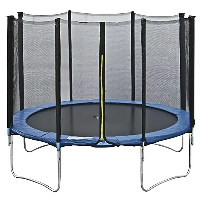 Trampolin sa zaštitnom mrežom - Promjer: 397 cm, Broj nožica: 4 Kom., Opteretivost: 150 kg - Pogled sprijeda