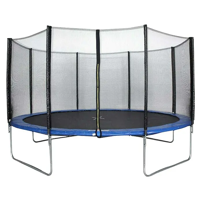 Trampolin sa zaštitnom mrežom - Promjer: 397 cm, Broj nožica: 4 Kom., Opteretivost: 150 kg - Pogled sprijeda