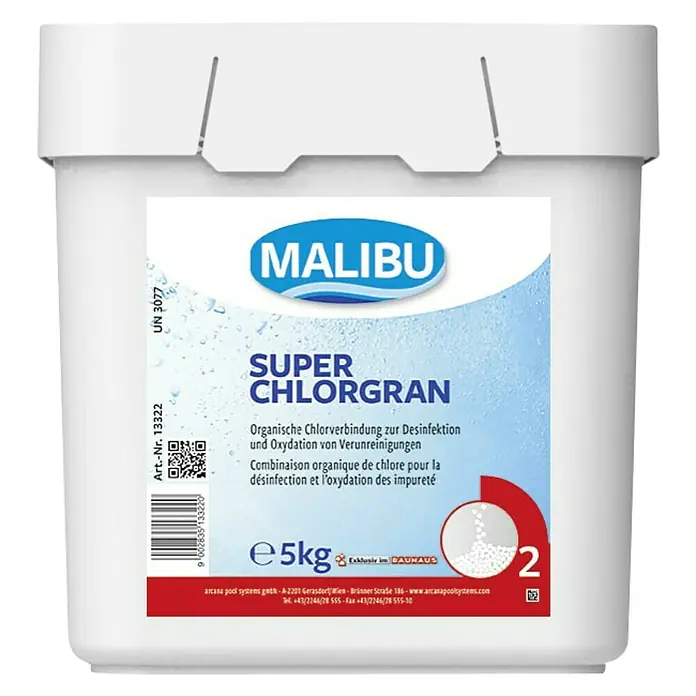 Malibu Super granule klora - 5 kg - Pogled sprijeda