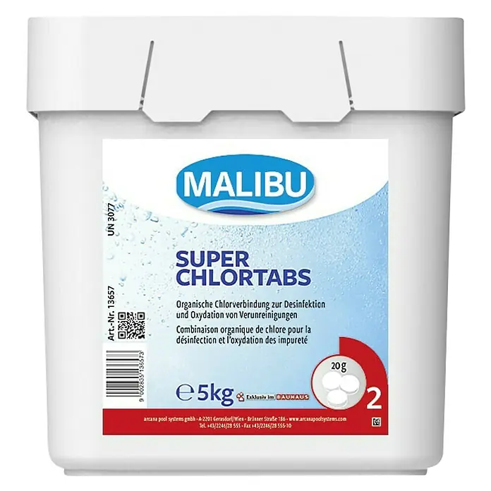 Malibu Super tablete klora - 5 kg - Pogled sprijeda