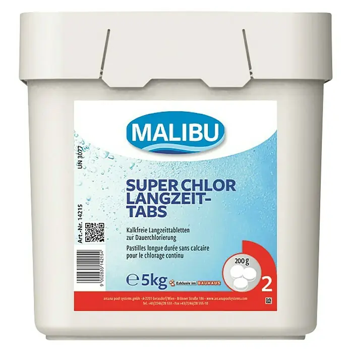Malibu Superklor tablete s dugotrajnim otpuštanjem - 5 kg - Pogled sprijeda