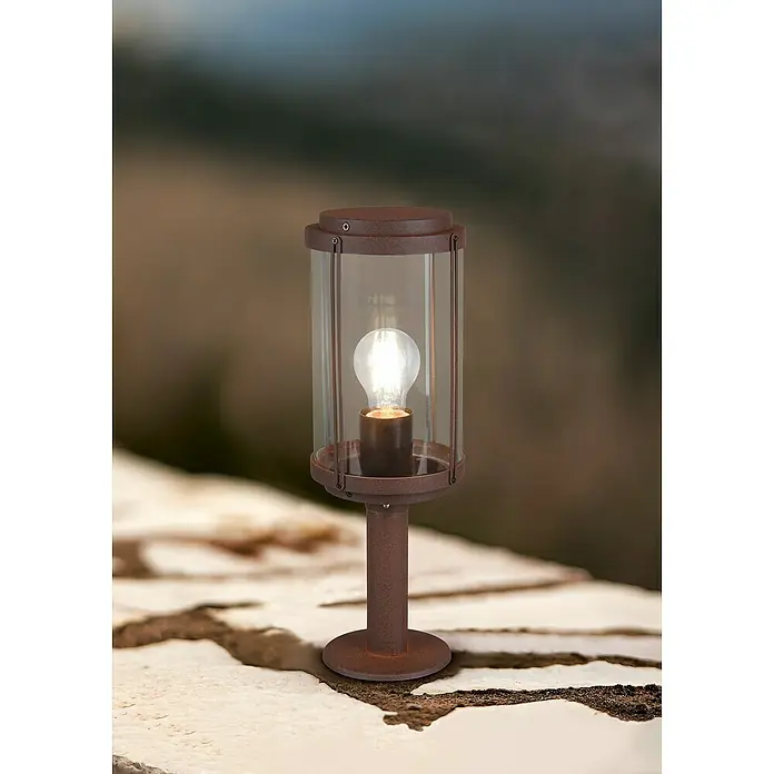Sobremuro exterior Tanaro - 15 x 24 x 40 cm, Marrón, IP44 - Foto ambiente