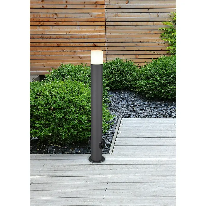Baliza exterior Hoosic - 28 W, Negro, Altura: 80 cm - Foto ambiente