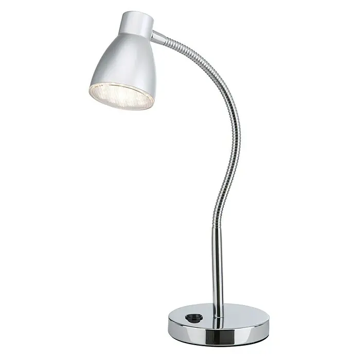 Brilo Lámpara de sobremesa LED Start - 2,5 W, L x An x Al: 17 x 17 x 34 cm, Plateado, Blanco cálido - Vista de perfil izquierdo