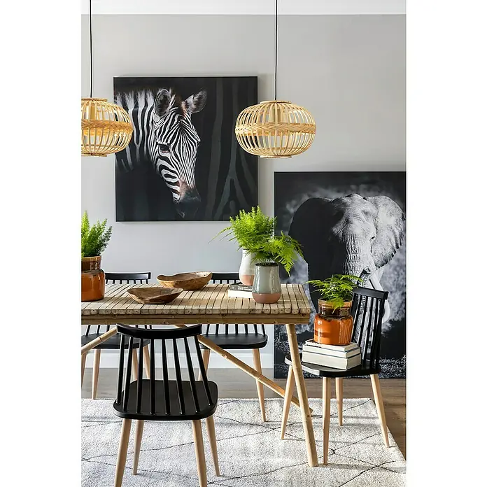 Eglo Pendelleuchte rund Amsfield - 60 W, Ø x H: 380 mm x 110 cm, Braun, E27 - Stimmungsaufnahme