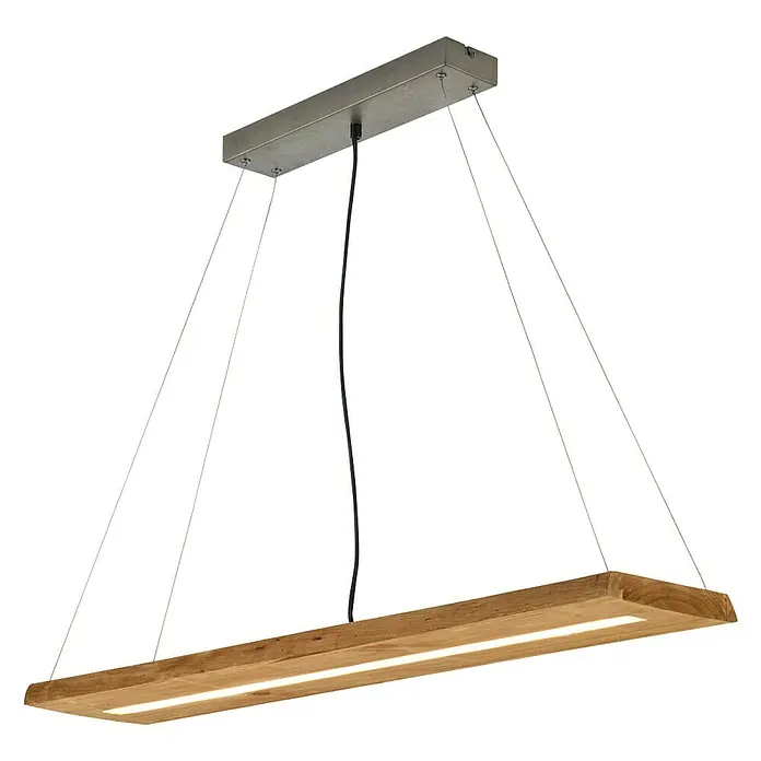 Trio Lighting Brad Lámpara colgante LED Brad - 27 W, L x An x Al: 20 x 10 x 150 cm, Madera, Blanco cálido - Vista angular