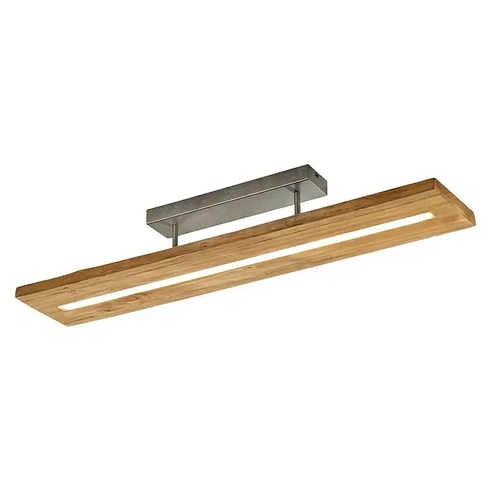 Trio Lighting Plafón LED Brad - 27 W, L x An x Al: 16 x 100 x 20 cm, Marrón, Blanco cálido - Vista angular