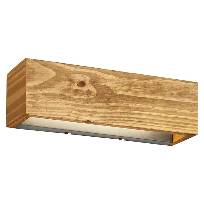 Trio Lighting Brad Plafón LED para pared y techo Brad - 13 W, L x An x Al: 11 x 37 x 11 cm, Madera, Blanco cálido - Vista angular