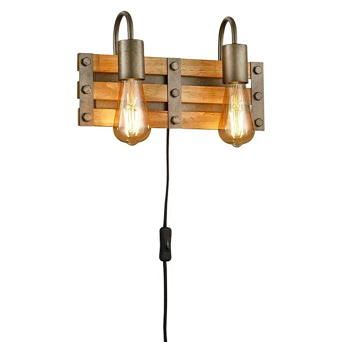 Trio Lighting Aplique de pared Khan - 56 W, L x An x Al: 11 x 35 x 20 cm, E27 - Vista frontal