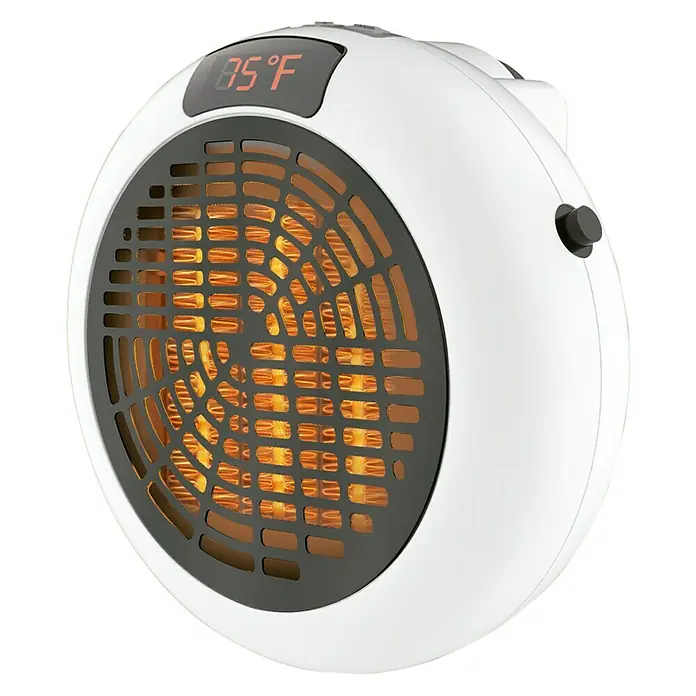 Calefactor de pared Insta Heater - 600 W, Blanco/Negro, 10,5 x 14 x 14 cm - Vista angular