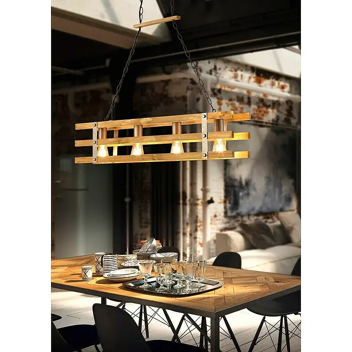Trio Lighting Lámpara colgante Khan - 112 W, L x An x Al: 15 x 100 x 150 cm, E27 - Foto ambiente