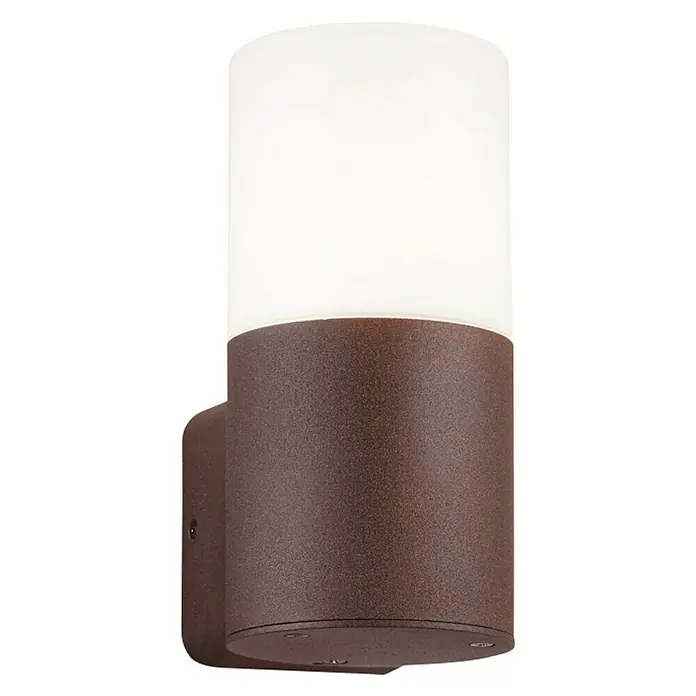 Aplique exterior Hoosic - 28 W, 12 x 9 x 33 cm, Marrón, IP44 - Vista angular
