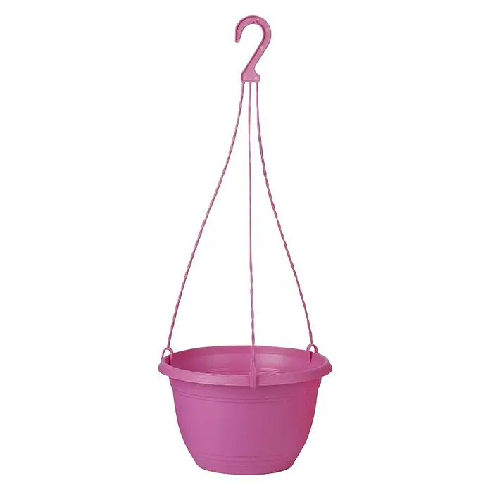 Viseća tegla - Plastika, Roze boje - Pogled sprijeda