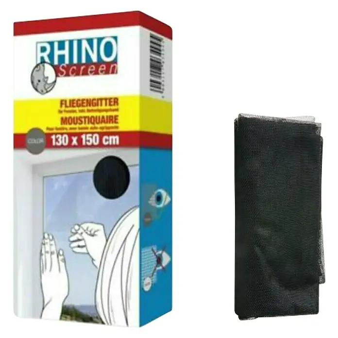 Windhager Rhino Insect Screen Mrežica za zaštitu od insekata - 130 x 150 cm, Antracit, Pričvršćivanje čičkom - Dijagonalni pogled