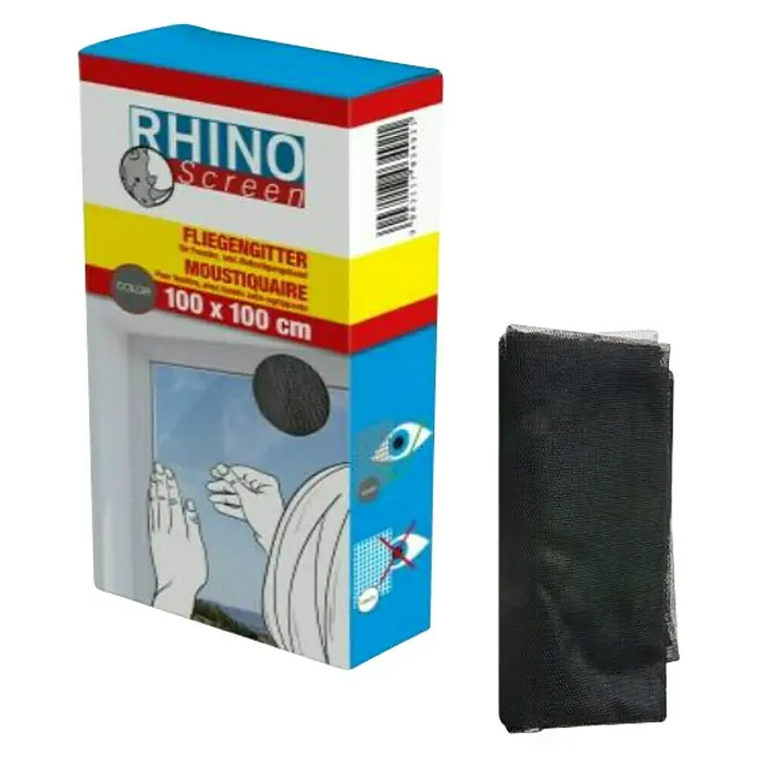 Windhager Rhino Insect Screen Mrežica za zaštitu od insekata - 100 x 100 cm, Antracit, Pričvršćivanje čičkom - Dijagonalni pogled
