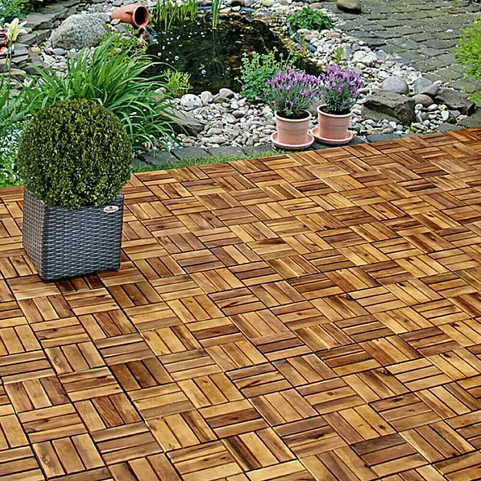 Drvena klik ploča - Akacija, 30 x 30 cm, Pakiranje od 5 komada - Živopisni prikaz