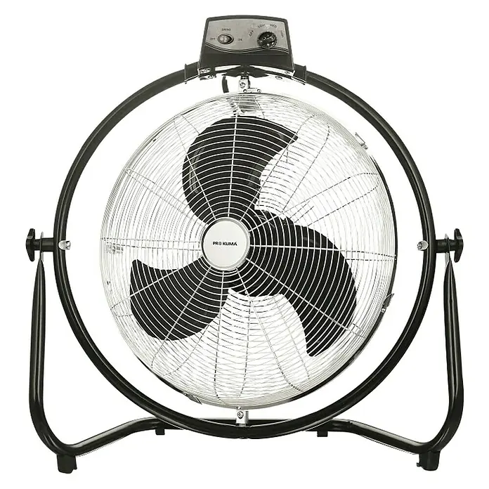 Proklima Vloerventilator - Zilver/Zwart, 45 cm, 100 W, 5.340 m³/u - Vooraanzicht