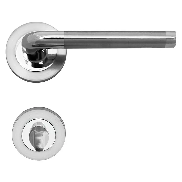 Set kvaka za vrata Tehno - WC, Plemeniti čelik - Pogled sprijeda